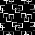 Geometric seamless pattern. Abstract background with square shape elements. Black and white background Royalty Free Stock Photo