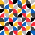 Geometric seamless pattern. Bauhaus abstract background. Repeated color pattern. Mark geometric texture. Repeating geometry shapes