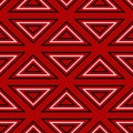 Geometric seamless pattern. Black red white background Royalty Free Stock Photo