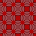 Geometric seamless pattern. Black and white elements on red background Royalty Free Stock Photo
