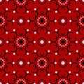 Geometric seamless pattern. Black and white elements on red background Royalty Free Stock Photo