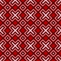 Geometric seamless pattern. Black and white elements on red background Royalty Free Stock Photo