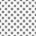 Geometric seamless pattern, black & white perforated crosses