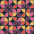 Geometric Seamless Pattern With Color Circle Segments Royalty Free Stock Photo