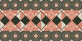 Geometric seamless pattern with a coral floral and square shape for wallpaper, background, carpet, textile, colorful vector illust Royalty Free Stock Photo