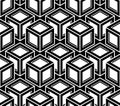 Geometric seamless pattern, endless black and white vector