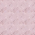 Geometric seamless pattern foil. Diamond rose gold. Beauty pink background. Roses golden trellis. Abstract angle brackets linear o