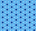 Geometric seamless pattern. Mix blue and white kaleidoscope. Oriental ornament mosaic background. Azulejos tiles.Vector template Royalty Free Stock Photo
