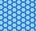 Geometric seamless pattern. Mix blue and white kaleidoscope. Oriental ornament mosaic background. Azulejos tiles.Vector template Royalty Free Stock Photo