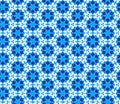 Geometric seamless pattern. Mix blue and white kaleidoscope. Oriental ornament mosaic background. Azulejos tiles.Vector template Royalty Free Stock Photo