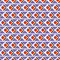 Geometric seamless pattern mix with circle triangle stripe in horizontal retro mood
