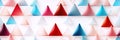 Geometric seamless pattern with multicolored triangle shapes on white background