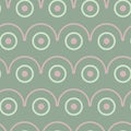 Geometric seamless pattern. Olive green background with pale pink elements Royalty Free Stock Photo