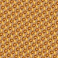 Geometric seamless pattern of orange and saffron, yellow autumn leaves, taupe background