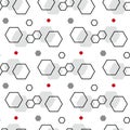 Geometric seamless pattern with polygons. Abstract background with grey geometric shapes. Ornament with gray hexagons. Royalty Free Stock Photo