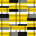 Geometric seamless pattern rectangle yellow black white