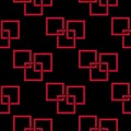 Geometric seamless pattern. Red and black abstract background with square elements Royalty Free Stock Photo