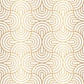 Geometric seamless pattern. Repeating golden geometric patterns. Repeated gold abstract circle background. Geometry round shape. Royalty Free Stock Photo