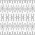 Geometric seamless pattern. Repeating hexagon lattice. Repeated black honeycomb isolated on white background