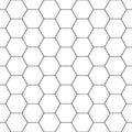 Geometric seamless pattern. Repeating hexagon lattice. Repeated black honeycomb isolated on white background. Modern abstract