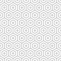 Geometric seamless pattern. Repeating hexagon lattice. Repeated black honeycomb isolated on white background. Modern abstract Royalty Free Stock Photo