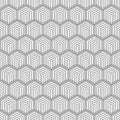 Geometric seamless pattern. Repeating hexagon lattice. Repeated line isolated on white background. Modern honey design for prints