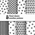 Geometric Seamless pattern set. Royalty Free Stock Photo