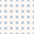 Geometric seamless pattern with small curved squares. Light blue and beige color Royalty Free Stock Photo