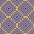 Geometric seamless pattern with squares. Yellow and blue checkered texture Royalty Free Stock Photo