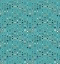 Geometric seamless pattern on teal background. Has the shape of a wave. It consists of colored circles of different sizes. Royalty Free Stock Photo