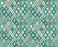 Blue diamond. Geometric seamless pattern, texture for textile print, wallpaper background, vector illustration.