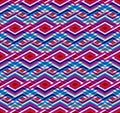 Geometric seamless pattern with transparent impose rhombs, endless ethnic vector background. Never-ending colorful decorative com Royalty Free Stock Photo