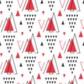 Geometric seamless pattern with triangles. Abstract background with geometric shapes. Repeating texture. Vector illustration. Royalty Free Stock Photo