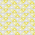 Geometric Seamless Pattern in Tribal Style in Yellow and Grey Color. Seamless Pattern with Triangles. Royalty Free Stock Photo