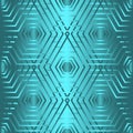 Geometric seamless pattern with turquoise gradient hexagon. Repeating hexagonal elegant abstract texture. Seamless Royalty Free Stock Photo