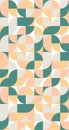 Geometric seamless pattern with vector circle and square shape of vintage and retro style.