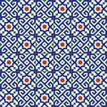 Geometric seamless pattern white Turkish, Moroccan, Portuguese tiles, Azulejo, Arabic ornament. Islamic art. Royalty Free Stock Photo