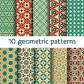 Geometric seamless patterns set Royalty Free Stock Photo