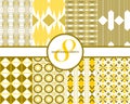 Geometric seamless patterns vector set Royalty Free Stock Photo