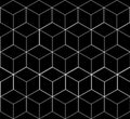 Geometric seamless simple monochrome minimalistic pattern of cube shapes