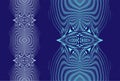 Seamless ornamental border with grid optical illusion.