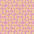 Geometric seamless vector pattern with simple regular background with colourful circles. Truchet illustration with minimal shapes. Royalty Free Stock Photo