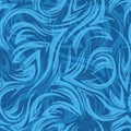 Geometric seamless vector texture from corners of smooth lines and waves of blue color on a sea background.Texture of river water