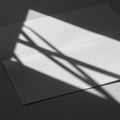 Geometric shadow patterns are cast on a flat surface, likely a piece of white paper. The Royalty Free Stock Photo