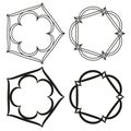 Geometric shape collection. Five outline elements. Abstract Vector forms. Simple polygon set. Royalty Free Stock Photo