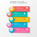 Geometric shape elements with steps,options,milestone,processes or workflow.Business data visualization.Creative step infographic