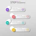 Geometric shape elements with steps,options,milestone,processes or workflow.Business data visualization.Creative step infographic.