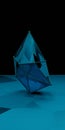 Geometric shape in the form of an unidentified object 3D illustration