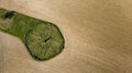 Geometric Shape of German War Cemetry in Farm Fields in Poland. Aerial Drone View. Top Down Royalty Free Stock Photo