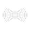 Geometric shape with oblate, squeeze, flattened effect. distorted, condensed grid, mesh. pressure, clench deform effect applied to